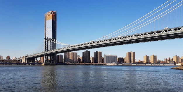 Bridge in New York with Construction Building Background – Free Download