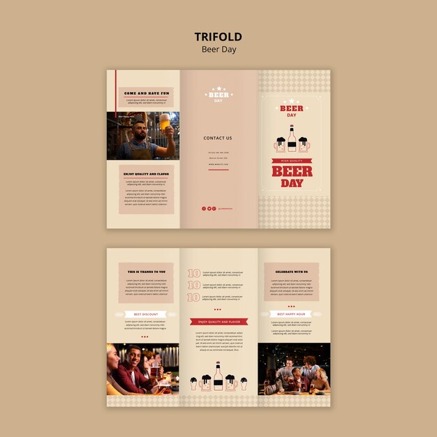 Beer Day Celebration Trifold Brochure Template – Free Download