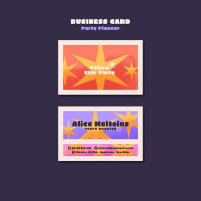 Gradient Party Planner Business Card Template – Free to Download