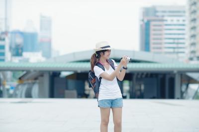 Beautiful Girl Walking on City Street in Thailand – Free Download