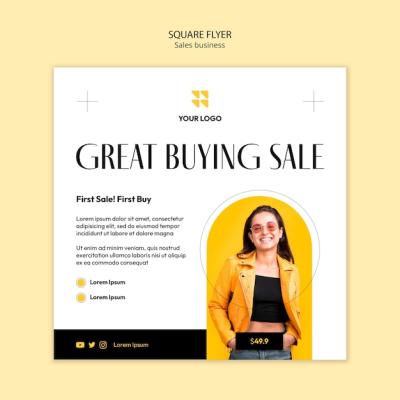 Flat Design Sale Template for Eye-Catching Promotions – Free Download