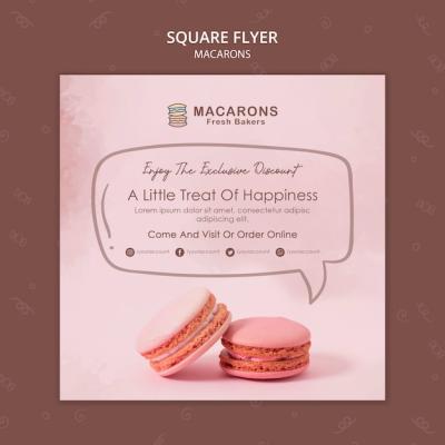 Macarons Concept Square Flyer Template – Free Download