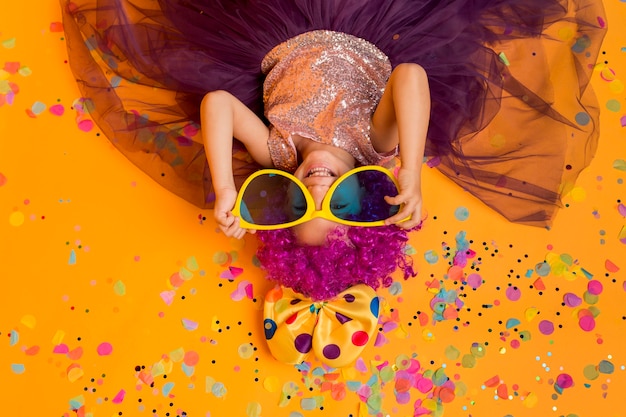 Cute Girl with Clown Wig and Big Sunglasses – Free Download