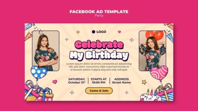 Birthday Celebration Facebook Template – Free to Download