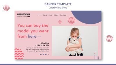 Cuddly Toy Shop Banner Template – Free Download, Download Free Stock Photo