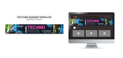 Vibrant Music Show YouTube Banner PSD Template – Free Download