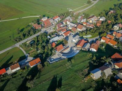 Aerial Shot of a Stunning Village in Slovenia – Free to Download