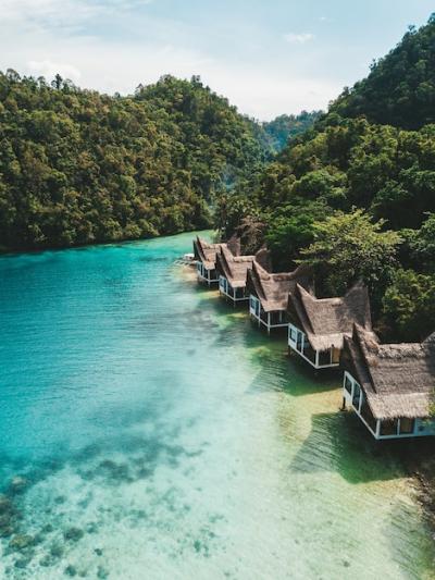 Set of Cottages on the Ocean Under the Blue Sky – Free Stock Photo, Download Free