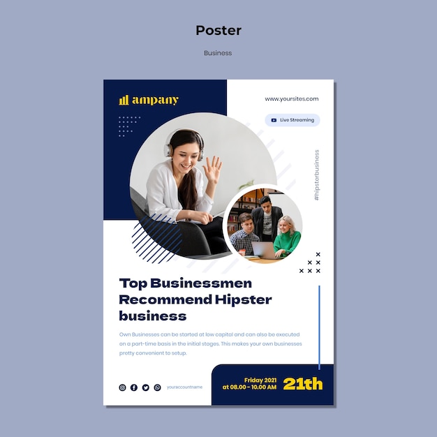 Business Poster Template – Free Download, Free Stock Photo