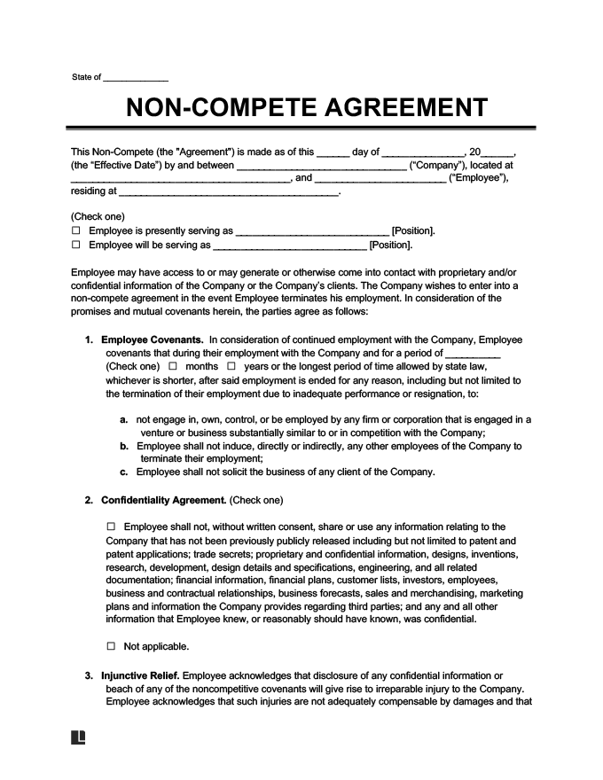 Free Kentucky NonCompete Agreement Template PDF Word