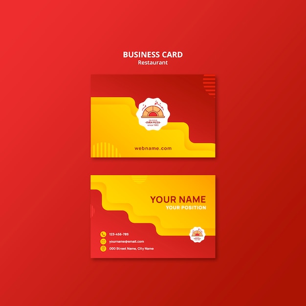 Delicious Food Pizzeria Business Card Template for Free Download