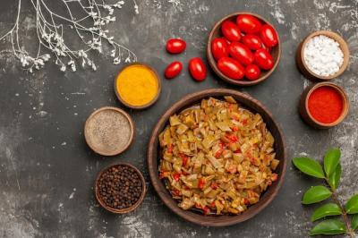 Colorful Spices and Fresh Ingredients on a Black Table | Free Stock Photo, Download Free