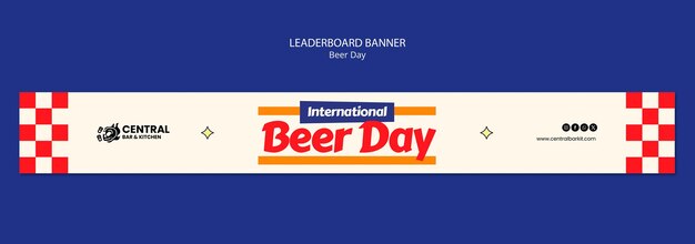 Beer Day Celebration Leaderboard Banner – Download Free Stock Photo