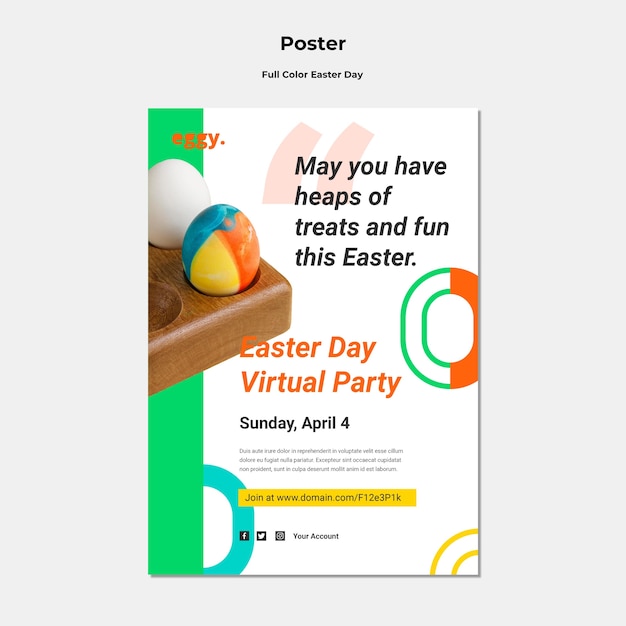 Easter Day Poster with Colorful Details – Free Download