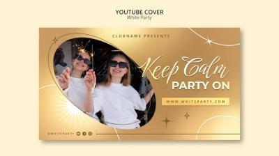 White Party YouTube Channel Art Template – Free Download