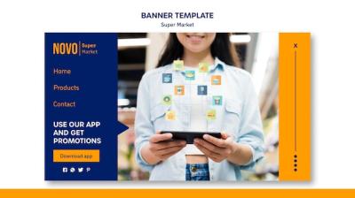 Supermarket Concept Banner Template – Free Download