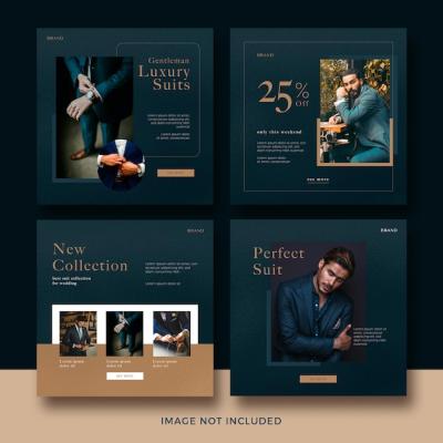 Man Fashion Instagram Post Set – Premium PSD Templates for Free Download