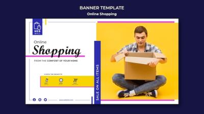 Shopping Online Concept Banner Template – Free Download