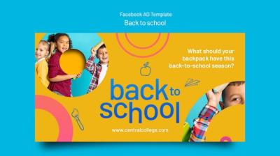 Geometric Back to School Facebook Template for Free Download