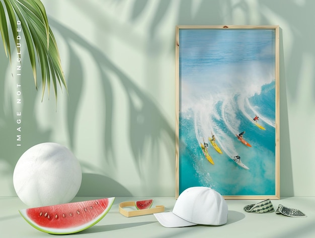 A Summer Photo Frame Mockup – Download Free Stock Photo