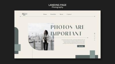 Flat Design Photography Landing Page Template – Free Download