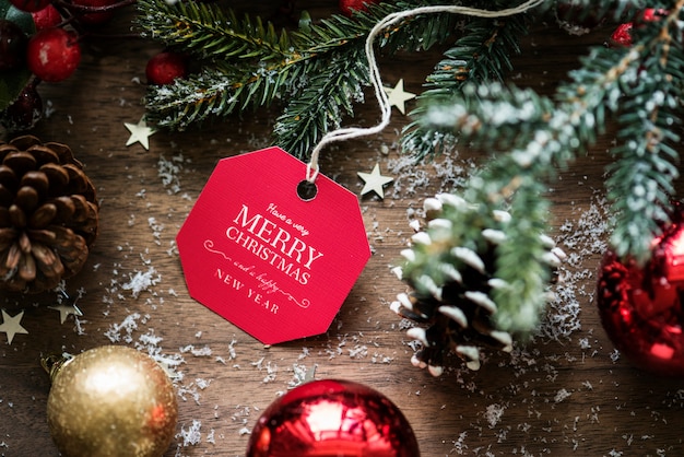 Closeup of Christmas Wishing Card Tag – Free to Download