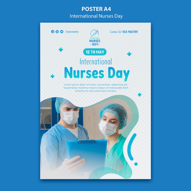 International Nurses Day Vertical Poster Template – Free to Download