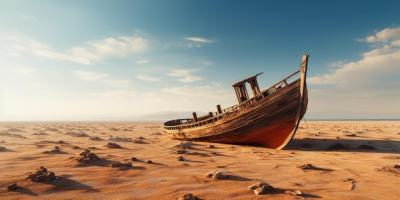 An Old Ship Stranded in a Big Desert – Free Stock Photo for Download