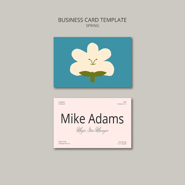 Spring Concept Business Card Template – Free Stock Photo Download