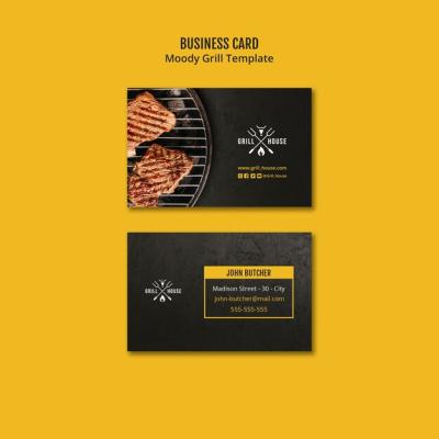 Moody Grill Business Card Template – Free Download