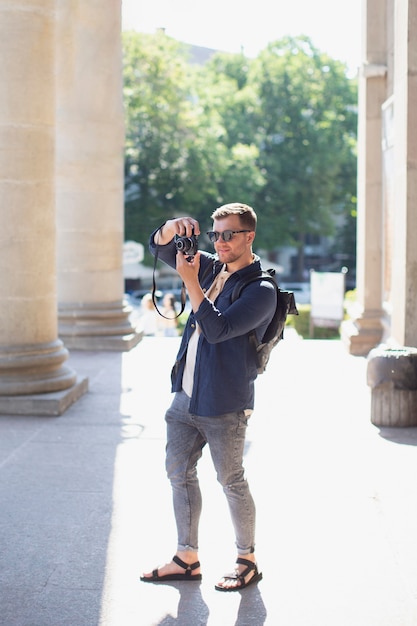 Male Traveler with a Camera in a Local Park – Free Stock Photo, Download Free