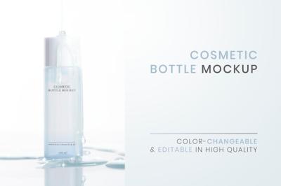 Cosmetic Bottle Mockup PSD for Skincare Packaging – Free Download