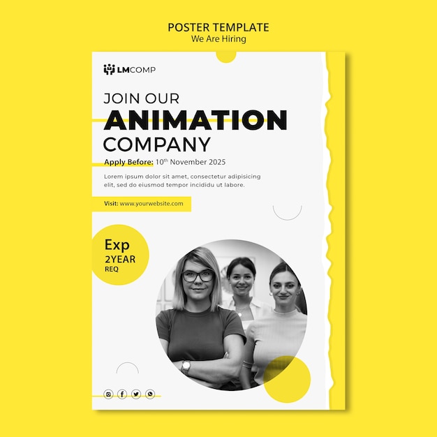 Flat Design We Are Hiring Template – Free Download