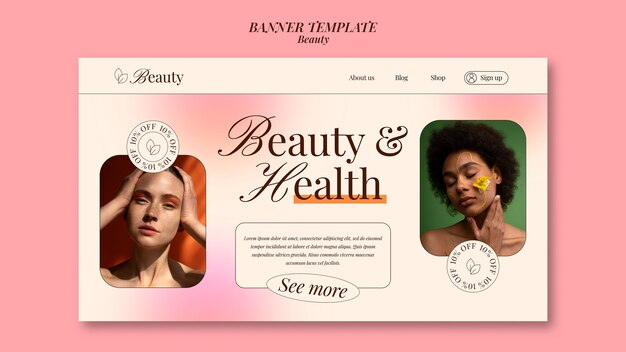 Beauty Concept Landing Page in Flat Design – Free Download