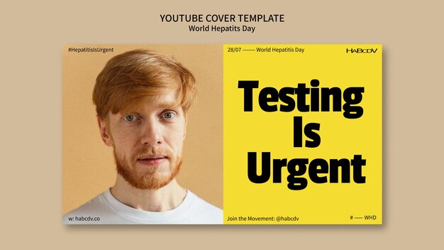 Flat Design World Hepatitis Day YouTube Cover Template – Free to Download