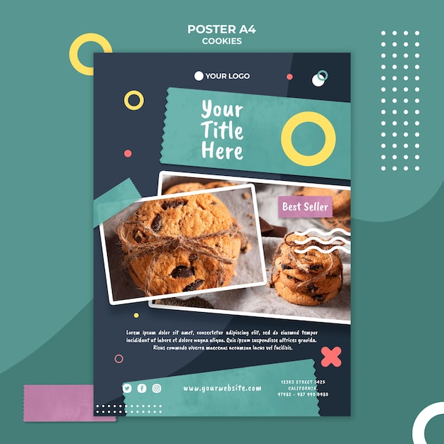 Delicious Cookie Shop Poster Template – Free Download