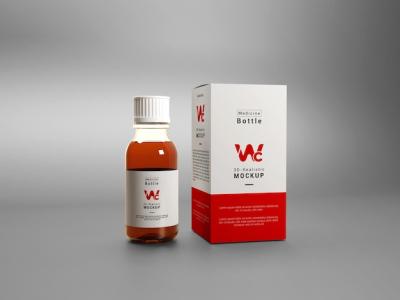 Medicine Bottle with Box Mockup – Free to Download