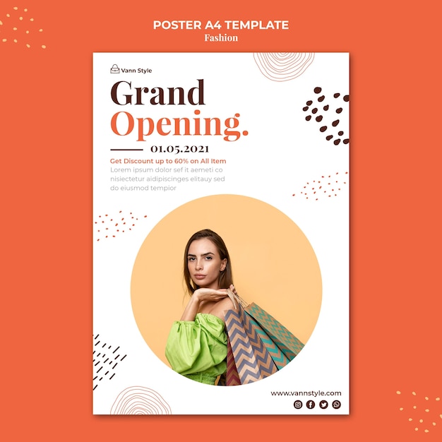 Eye-Catching Flyer Template for Your Fashion Shopping Store – Free Download