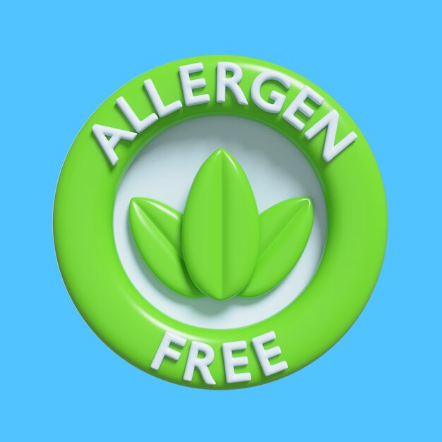 3D Medical Elements Featuring Allergen-Free Symbol – Free Download