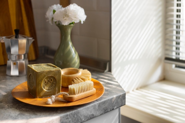 Various Cleaning Products in Still Life – Free Stock Photo for Download