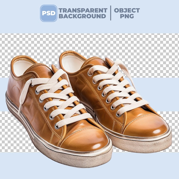 Transparent Background PNG of Leather Sneakers – Free Download