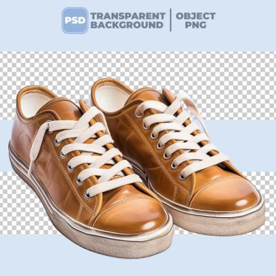 Transparent Background PNG of Leather Sneakers – Free Download