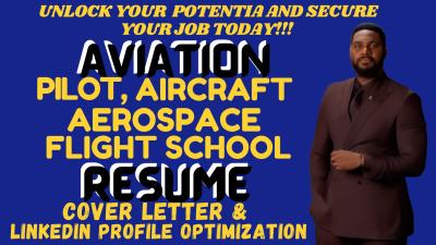 I Will Write Aviation Resume, Airline, Pilot, CV, Aerospace and LinkedIn Optimization