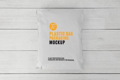 Blank White Plastic Bag Packaging Mockup for Your Design – Free Download