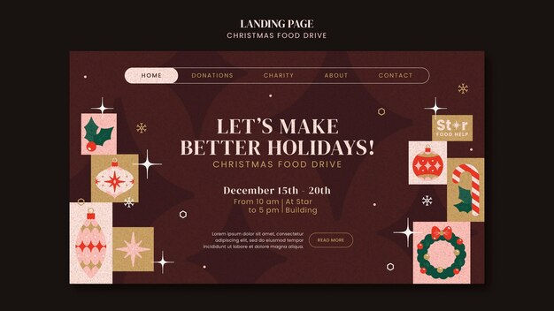 Christmas Food Drive Template Design – Free Download