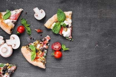 Assorted Pizza Slices and Mushrooms – Free Stock Photo for Download