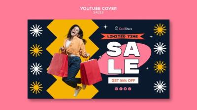 Flat Design Sale YouTube Cover Template – Free Download