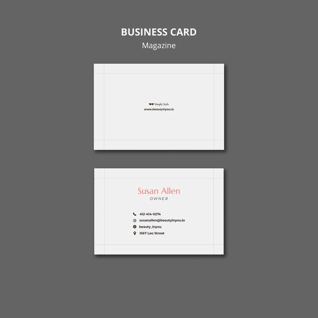 Minimalist Magazine Business Card Design Template – Free Download