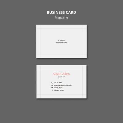 Minimalist Magazine Business Card Design Template – Free Download