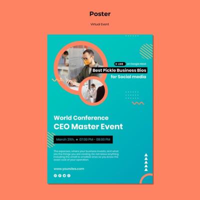 Vertical Poster Design for CEO Master Event Conference – Free Download